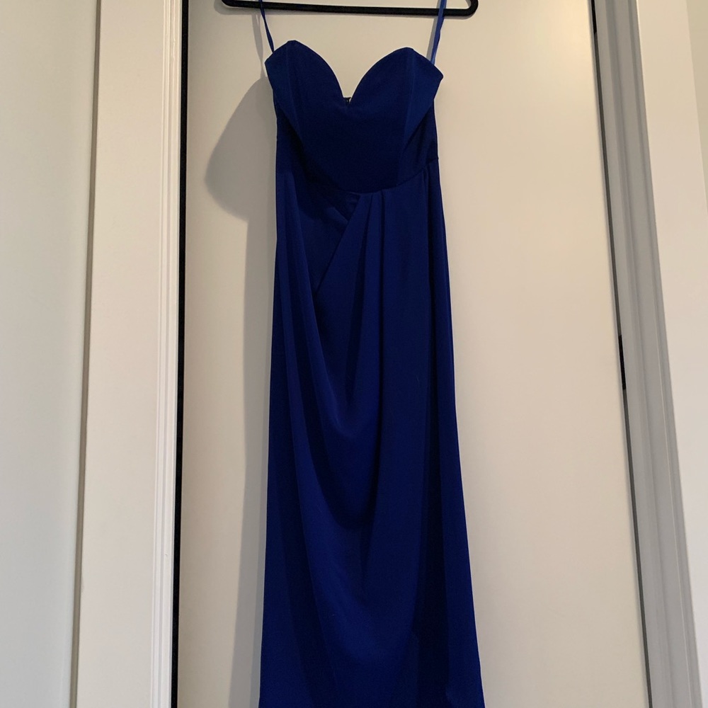 Shona Joy Core U Bustier Draped Dress - Blue